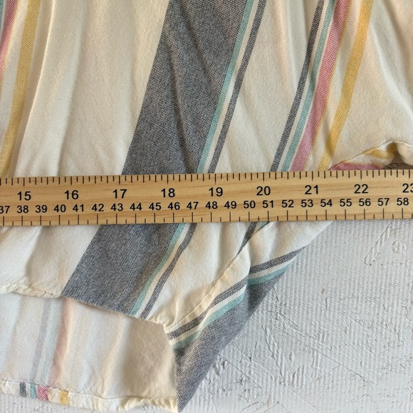 Style Envy Cropped Colorful Striped Button-Down Tie Front Blouse Single Stitch S - Picture 10 of 16